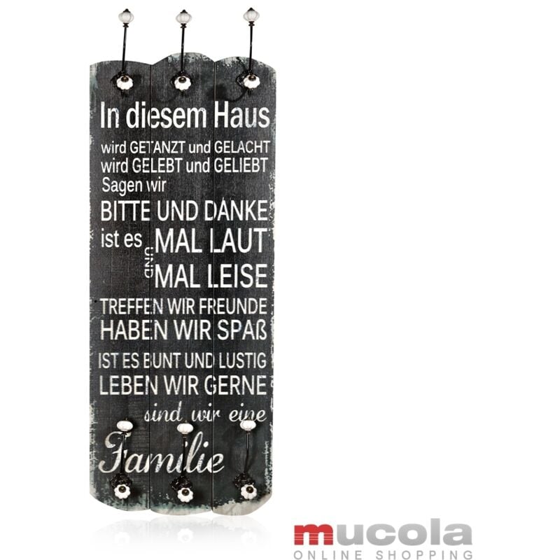 Mucola - Armoire Penderie panneaux Crochet d'armoire Corridor Placard à crochets Panneau mural noir