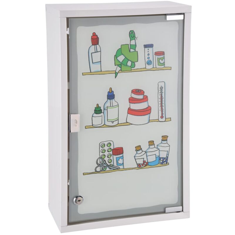 Armoire à pharmacie Armoire de rangement 30 x 15 x 50 cm Acier inoxydable 74078