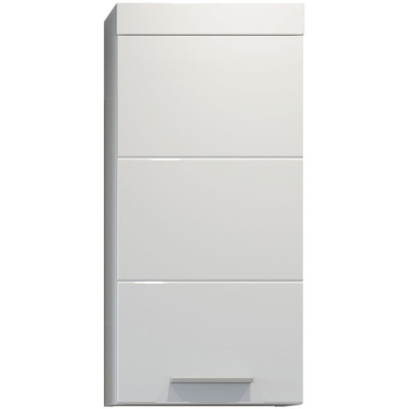 Trendteam - Devon Armoire murale de rangement pour salle de bain, 1 porte, blanc, blanc brillant.