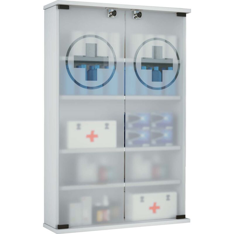 Honula armoire de salle de bain , cabinet médical blanc.