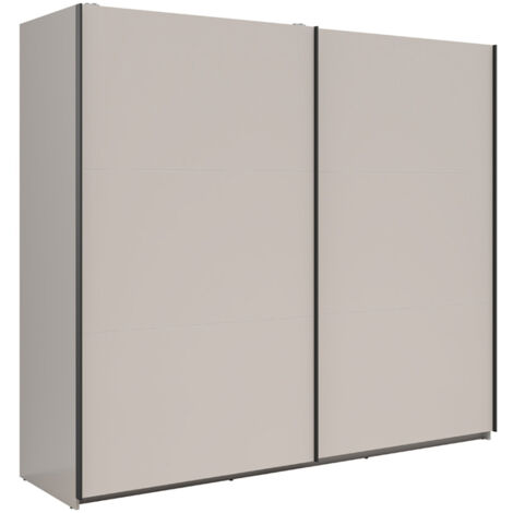 Armoire placard à 2 portes coulissantes coloris Beige Kashmir - Longueur 220 x Profondeur 60 x Hauteur 195,5 cm