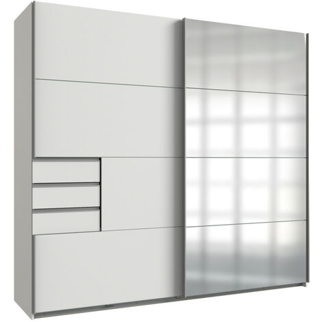 Armoire, placard coloris blanc - Longueur 225 x Hauteur 208 x Profondeur 64 cm