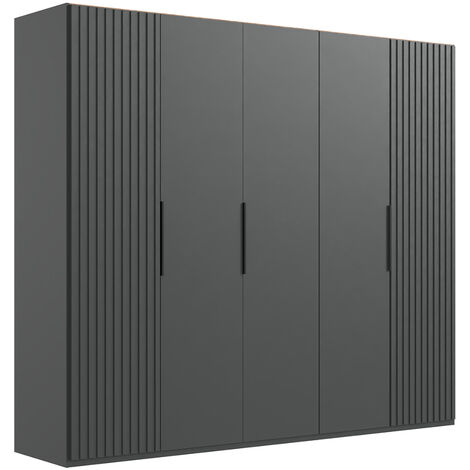 Armoire, placard coloris graphite - Longueur 250 x Hauteur 216 x Profondeur 58 cm