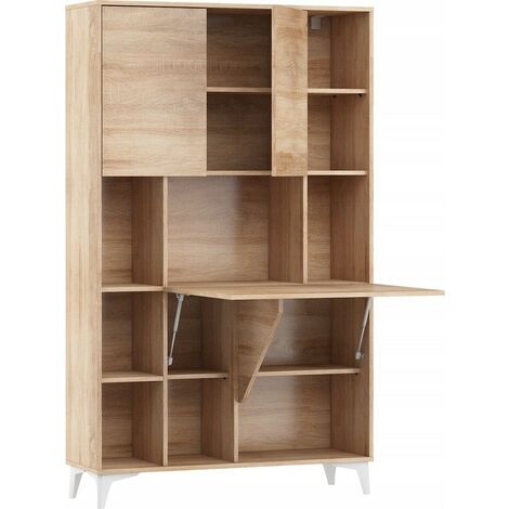 Armoire Placard Convertible en bureau et table Home office 175x105x34cm « Meggie 2-Sonoma artisan»