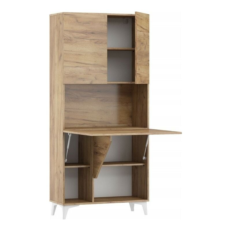 Armoire Placard Convertible en bureau et table Home office 175x80x36cm « Meggie-Or Artisan»