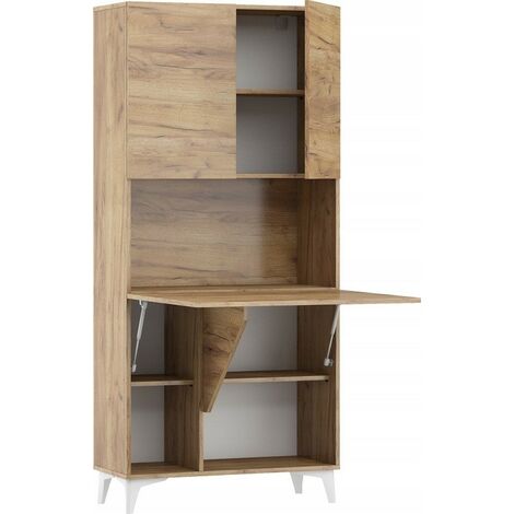 Armoire Placard Convertible en bureau et table Home office 175x80x36cm « Meggie-Or Artisan»
