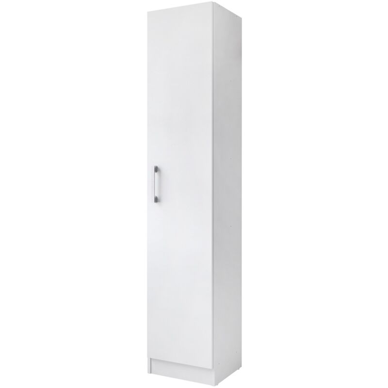 Pegane - Armoire, placard de rangement avec 1 porte coloris blanc - longueur 35 x profondeur 32 x hauteur 170 cm