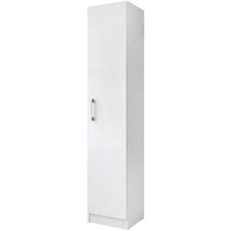PEGANE Armoire, placard de rangement avec 1 porte coloris blanc - longueur 35 x profondeur 32 x hauteur 170 cm