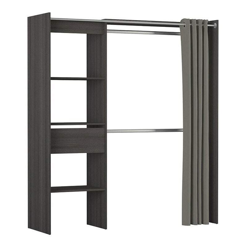 Armoire extensible Seattle avec rideau chêne vulcano