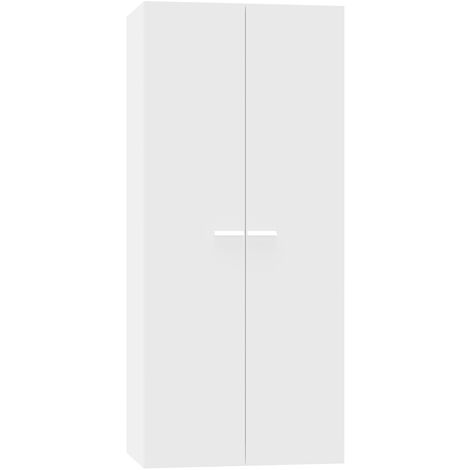 Armoire placard / meuble de rangement coloris blanc - Hauteur 180 x Longueur 79 x Profondeur 52 cm -PEGANE-