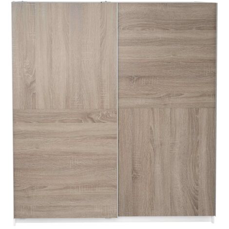 Armoire placard / meuble de rangement coloris chêne cortez - Hauteur 200 x Longueur 180 x Profondeur 60 cm