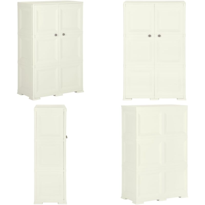 Vidaxl - Armoire plastique 79x43x125 cm design bois glace à la vanille - Armoire - Meuble Rangement - Placard - Casier Rangement - Armoire Plastique