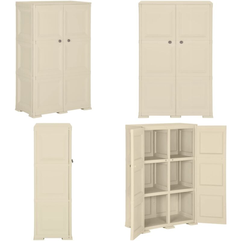 Vidaxl - Armoire plastique 79x43x125 cm design de bois blanc angora - Meuble De Rangement - Armoire Blanche - Placard Pratique - Organisation