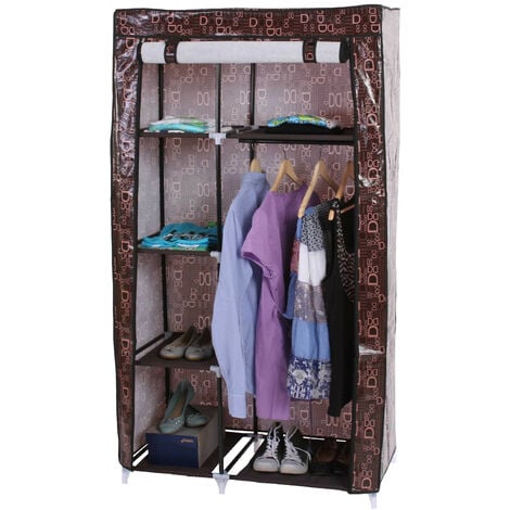 UDEAR Armoire de Rangement Garde-Robe Pliable en Tissu intissé Garde-Robe  Penderies pour Chambre d'adulte (Noir) : : Cuisine et Maison