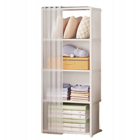 Armoire pliante modulaire avec cintres pour vêtements en métal 125 x 28 x 40 cm
