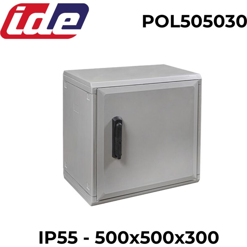IDE - Armoire électrique En Polyester étanche Ip55 - 500x500x300 - Porte Simple Opaque
