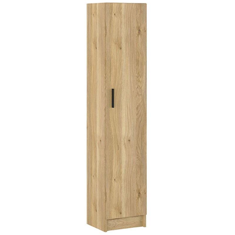 Pegane - Armoire polyvalente avec 1 porte coloris chêne Mauvella - Longueur 37 x profondeur 34,40 x hauteur 180 cm