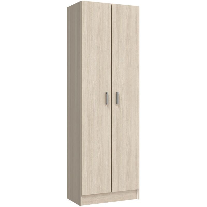 Habitdesign - Armoire polyvalente avec deux portes battantes et trois étagères réglables, couleur chêne,59 x 37 x h180 cm