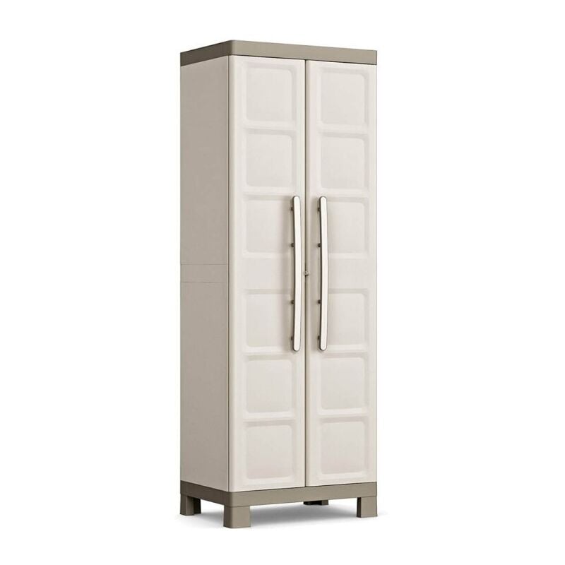 Armoire polyvalente avec deux portes et quatre étagères Beige excellence 89x54x h182 cm