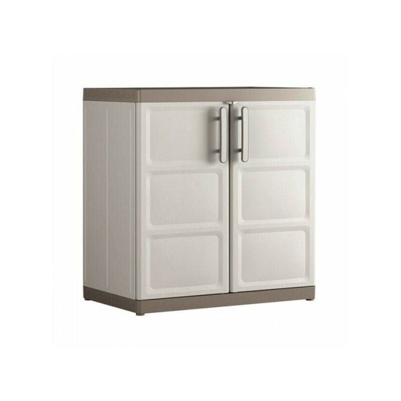 Armoire basse polyvalente avec deux portes et deux étagères Beige excellence 89x54x h93 cm