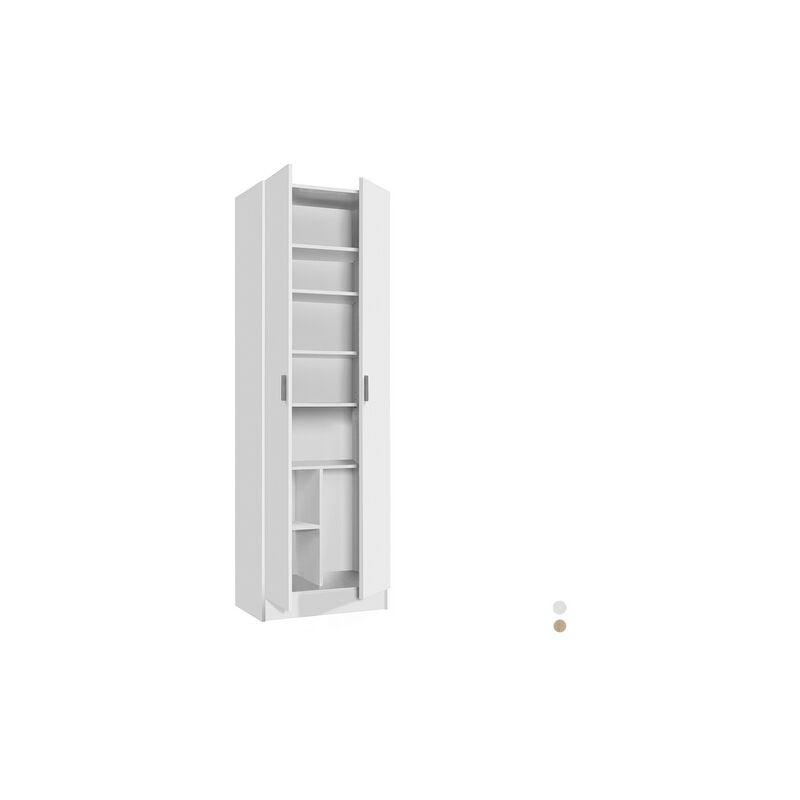 Dianhydro - Armoire polyvalente à plusieurs étagères 180x58x37 cm Chêne canadien