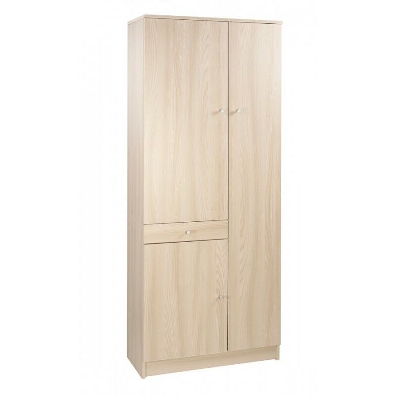 Armoire polyvalente avec trois portes et un tiroir Light Elm 77x34x h183 cm