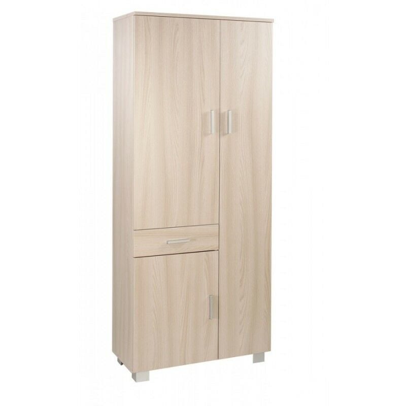 Armoire polyvalente avec trois portes et un tiroir Light Elm 77x34x h178 cm
