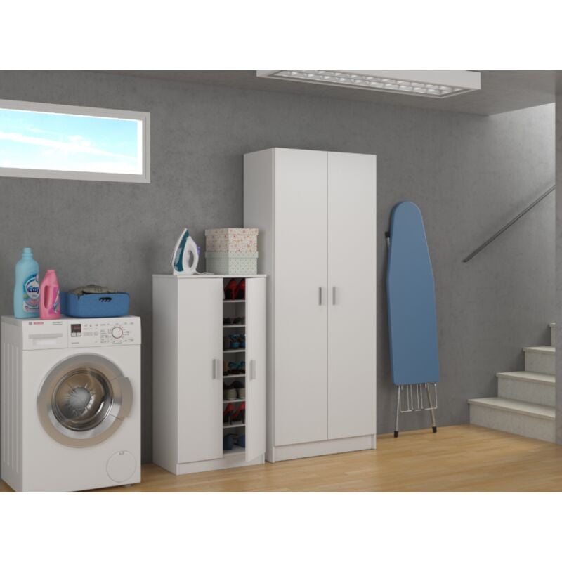 Armoire à balais 180 cm blanc mat - Forlì
