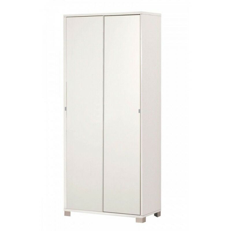 Sarmog - Armoire polyvalente à deux portes coulissantes et étagères Blanc 82x41x h190 cm