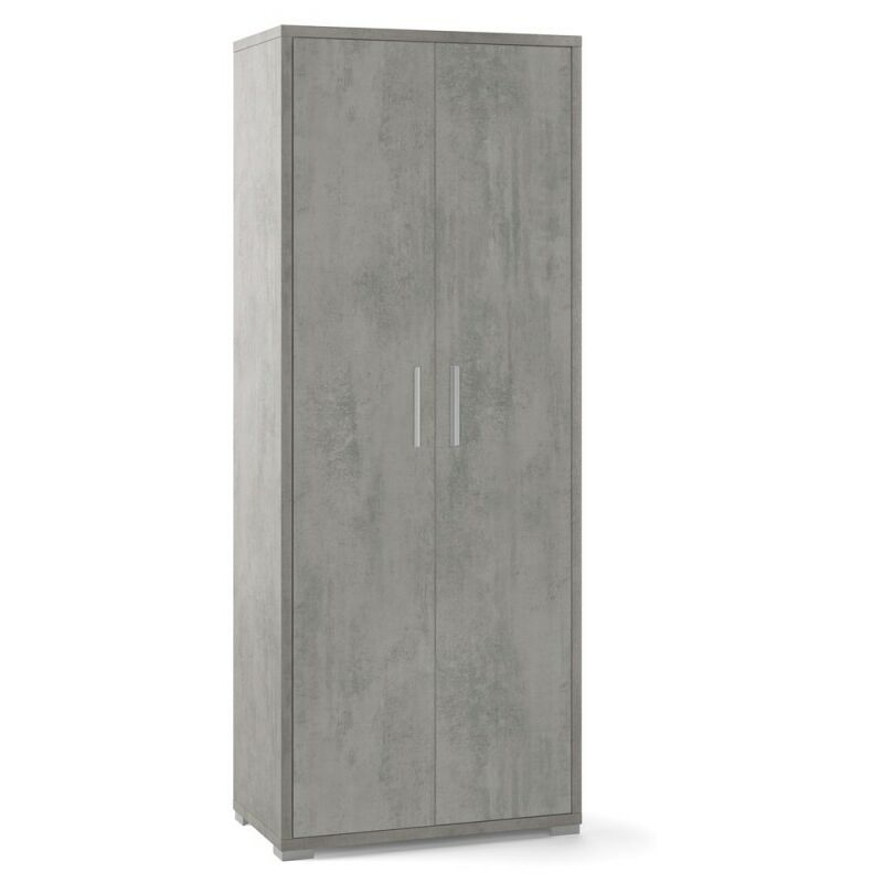 Sarmog - Armoire haute polyvalente à deux portes Beton Cemento 71x41x h199 cm