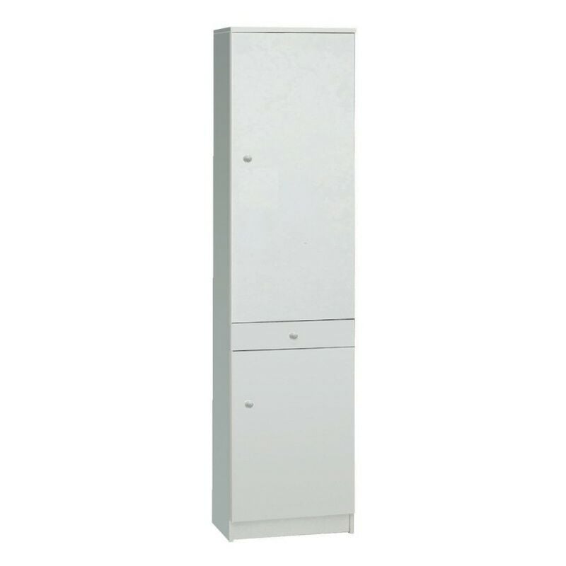 Sarmog - Armoire polyvalente deux portes un tiroir Blanc 46x34x h183 cm