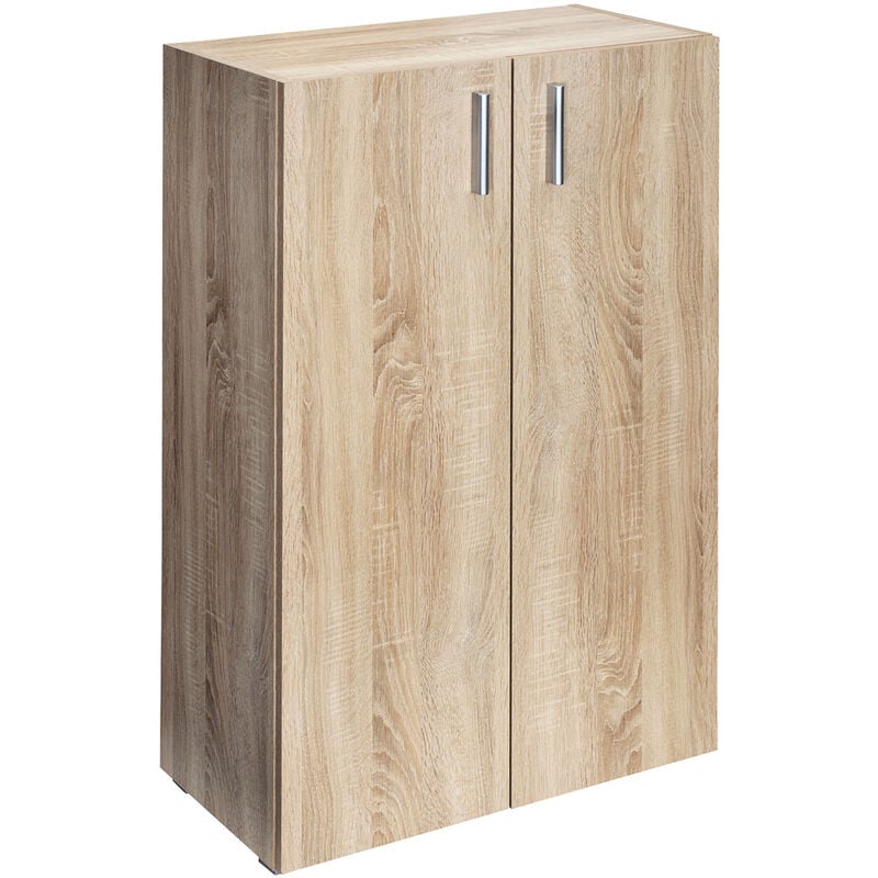 Casaria® Étagère bibliothèque Vela en mdf Meuble de rangement avec ou sans portes pour salon bureau chambre 3 compartiments avec porte chêne