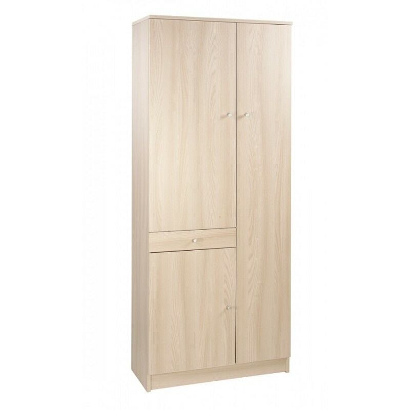 Sarmog - Armoire polyvalente trois portes un tiroir Elm Light 77x34x h183 cm