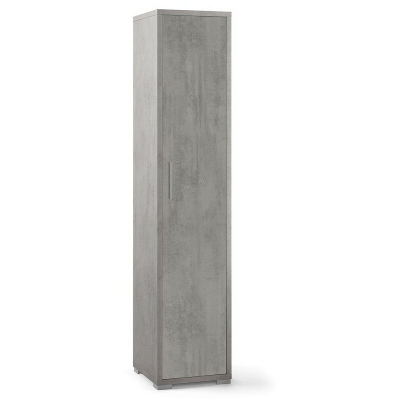 Sarmog - Armoire polyvalente étroite en bois Beton Cemento 39x41x h182 cm