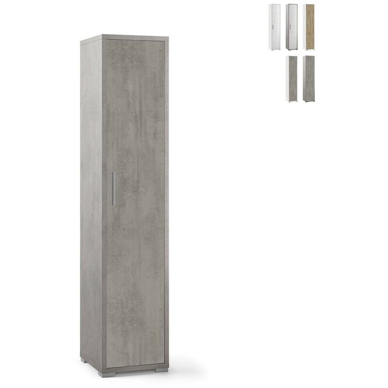 Armoire colonne polyvalente au design moderne à 5 portes Kumi | Gris