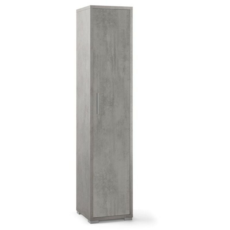 Armoire polyvalente étroite en bois Beton Cement 39x41x h182 cm