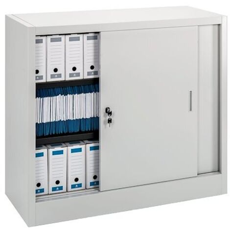Armoire porte coulissante 105x120 gris - Maxiburo