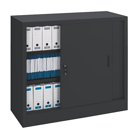 Armoire porte coulissante 105x120 noir - Maxiburo