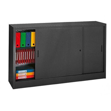 Armoire porte coulissante 105x180cm anthracite - Maxiburo