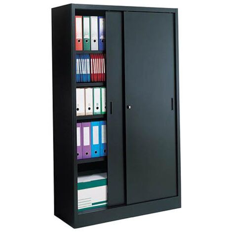 Armoire porte coulissante 200x120 noir - Maxiburo