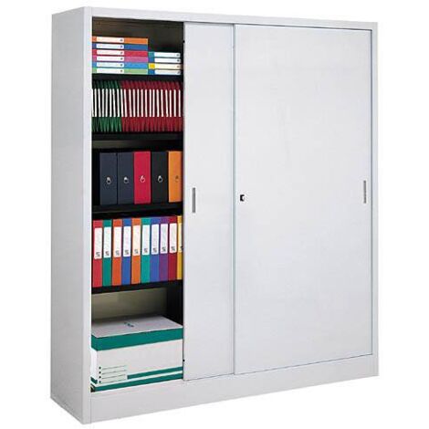 Armoire porte coulissante 200x180cm gris - Maxiburo