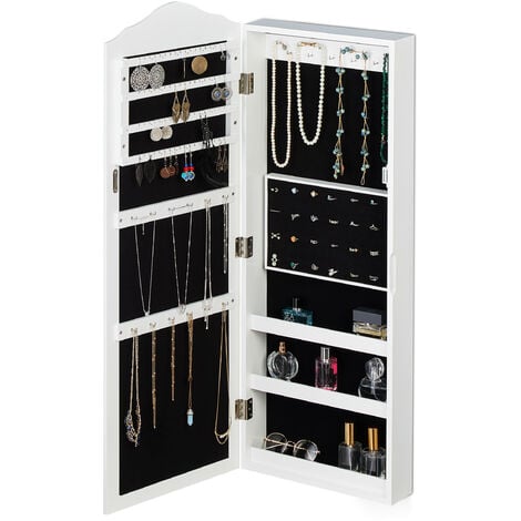 Armoire pour bijoux, miroir, fermeture magnétique, montage mural, suspendu, miroir bijoux, HlP 96,5x35x9.5 cm,