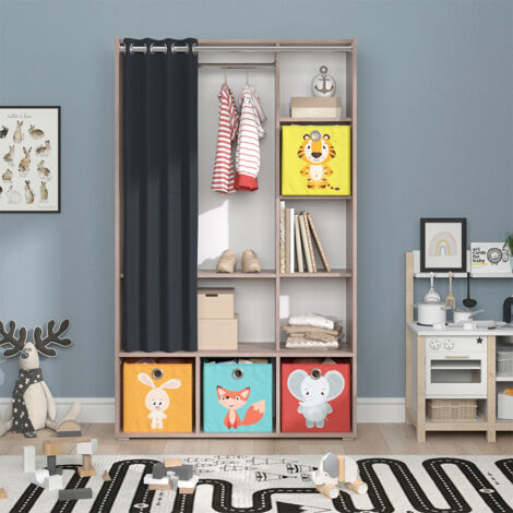 Armoire pour enfants Luigi, Sonoma, 105.8 x 178.1 cm Avec boîtes pliantes (multicolores), Vicco