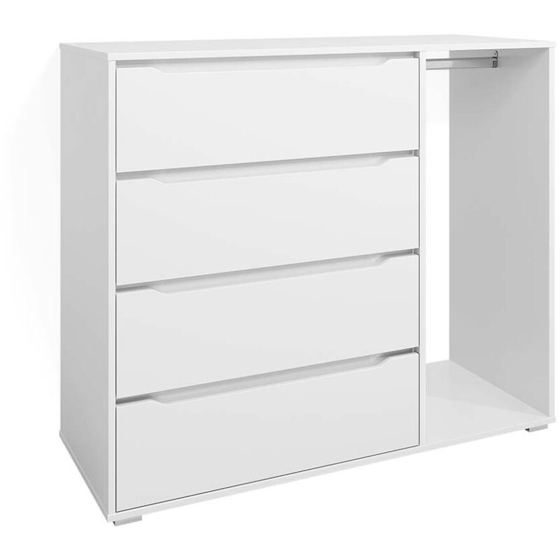 Vicco - Armoire pour enfants Ruben, Blanc, 120 x 101.9 cm avec 4 tiroirs