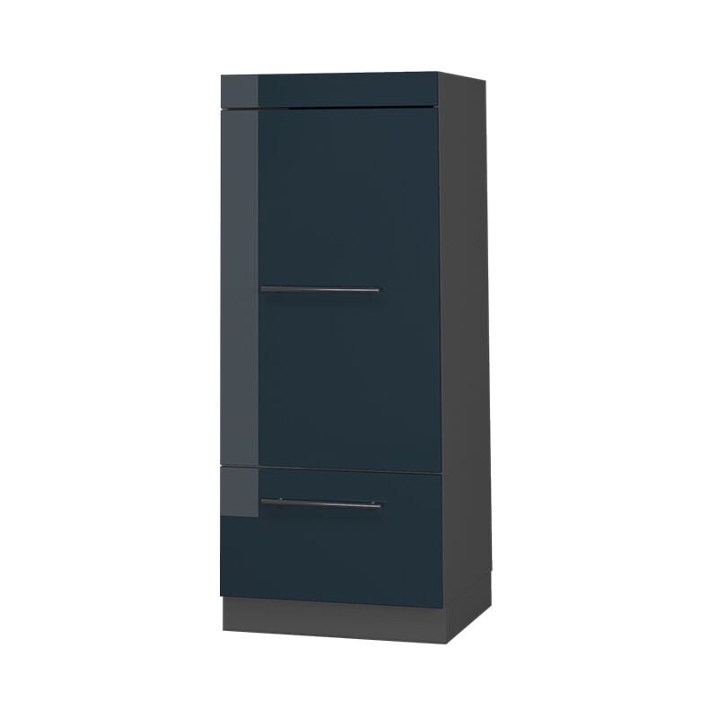 Vicco - Armoire micro-ondes Fame-Line, Bleu foncé brillant, 60 cm