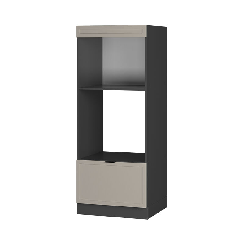 Vicco - Meuble micro-ondes Fame-Line, GrisBeige, 60 cm ouvert