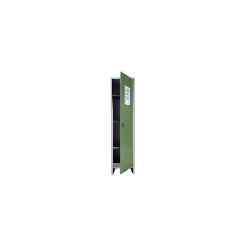 Armoire pour kit pesticides en tole galvanise'e, porte simple 50x40x179 cm avec bac de re'cupe'ration et serrure a' cle'