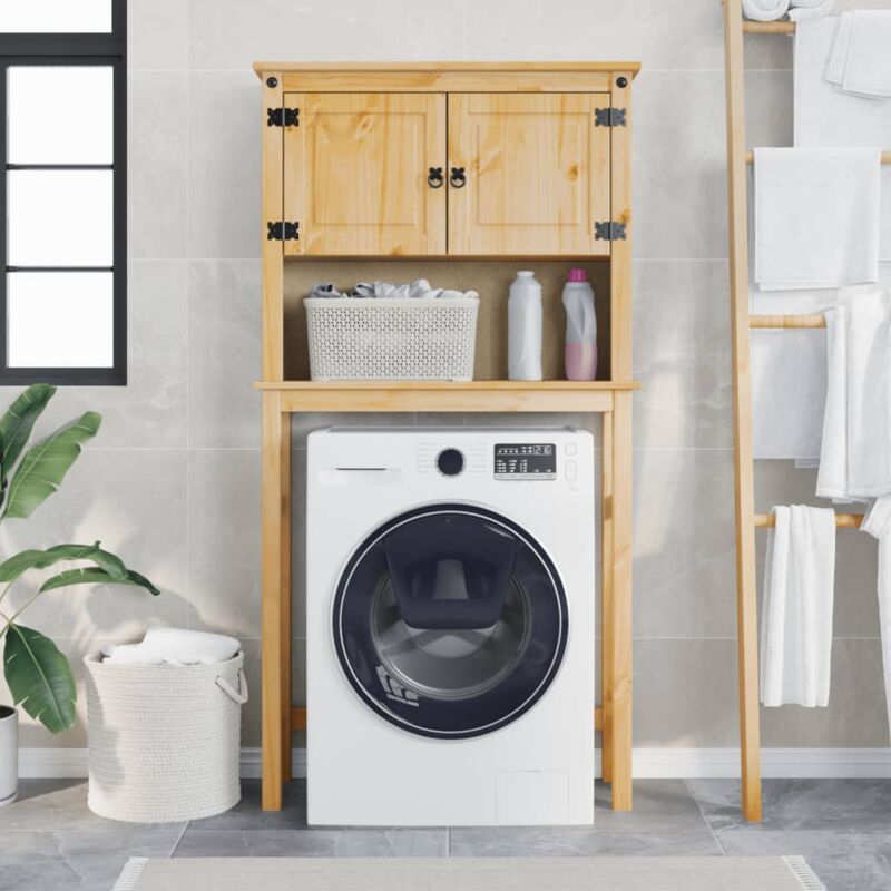 Armoire pour machine à laver,Meuble pour lave-linge salle de bain Corona pin massif CFW37003