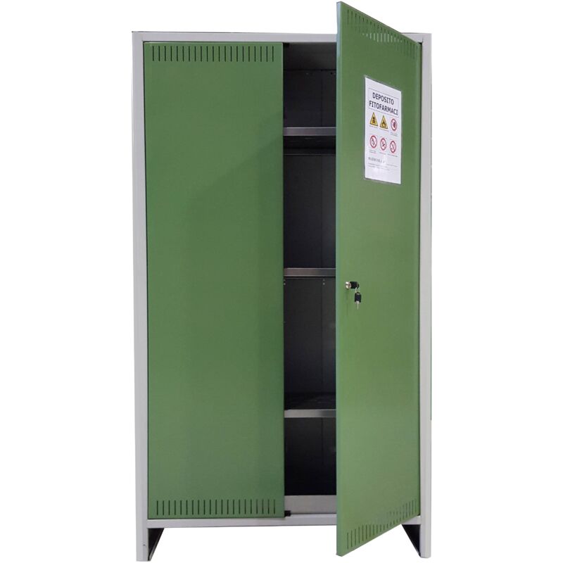 Prometal - Armoire pour kit pesticides en tole galvanise'e avec double porte 100x40x179 cm avec bac de collecte et serrure a' cle'
