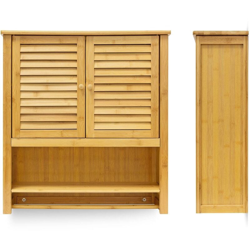 Helloshop26 - Armoire pour salle de bain bambou 66 x 62 cm